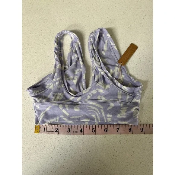 NWT SKIMS Summer Mesh Plunge Bralette Color lilac swirl Size XXS - Picture 7 of 8